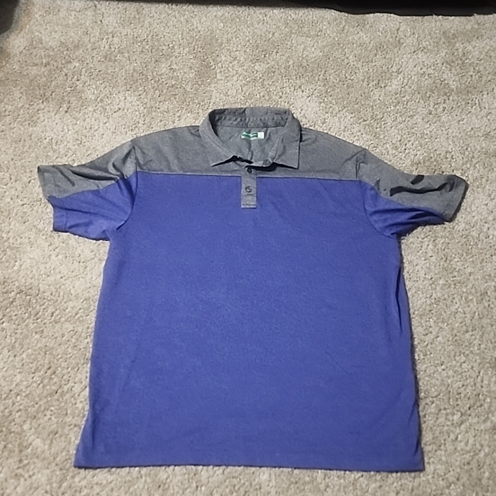 BEN HOGAN Performance Polo Golf Shirt Blue Size XL Short Sleeve Purple Gray